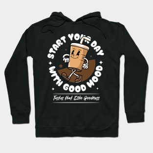 Cartoon Coffee Cup Mascot Hoodie